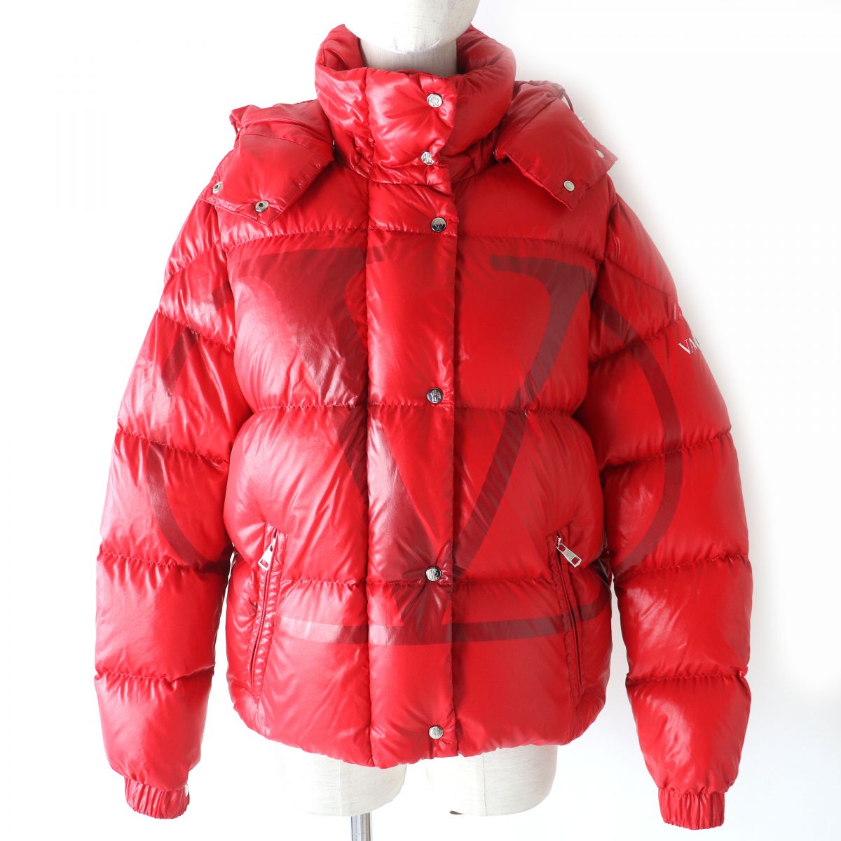 Valentino x Moncler Women's V Logo Down Jacket Red 40