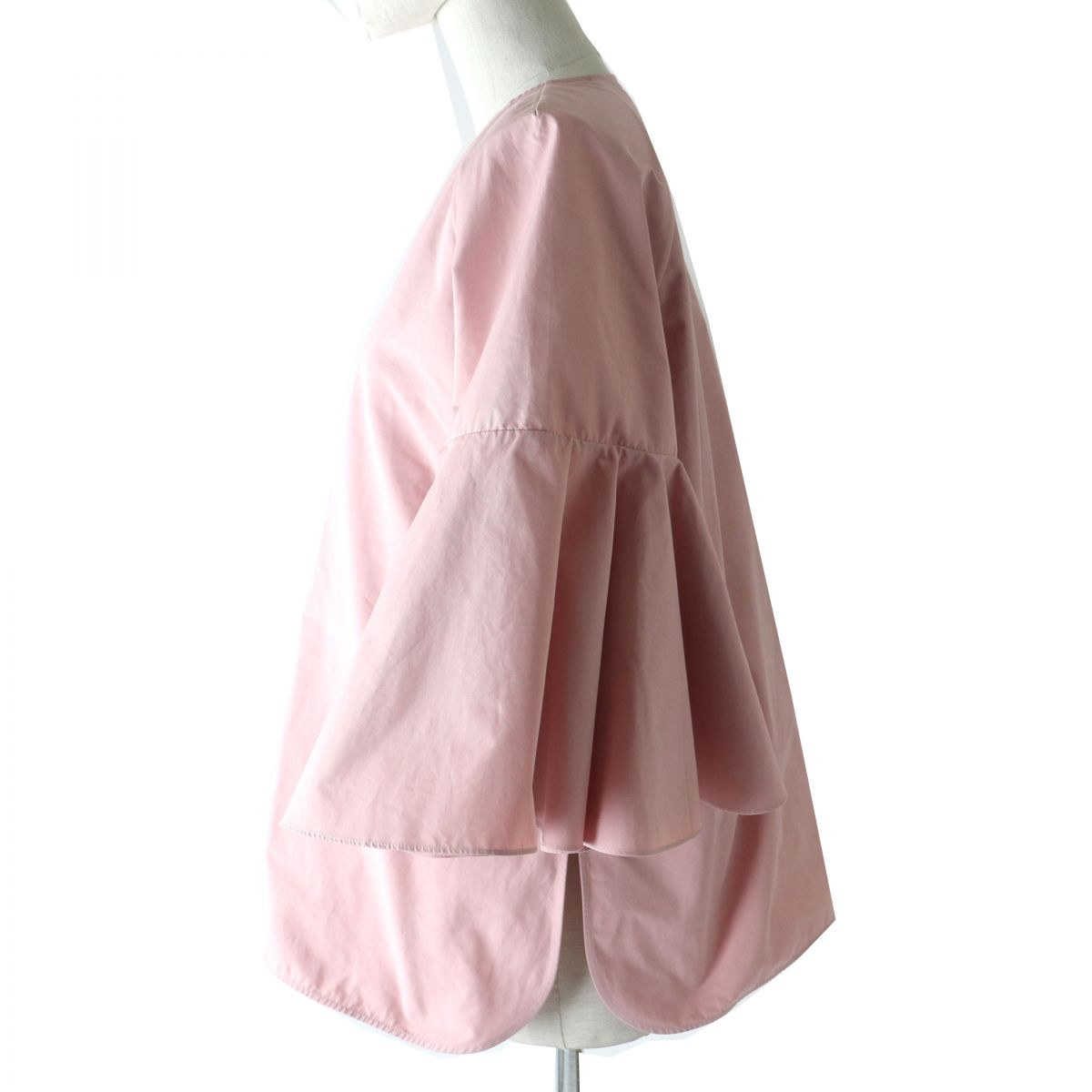 Jil Sander Cotton Ruffle Cut Sew Top Pink