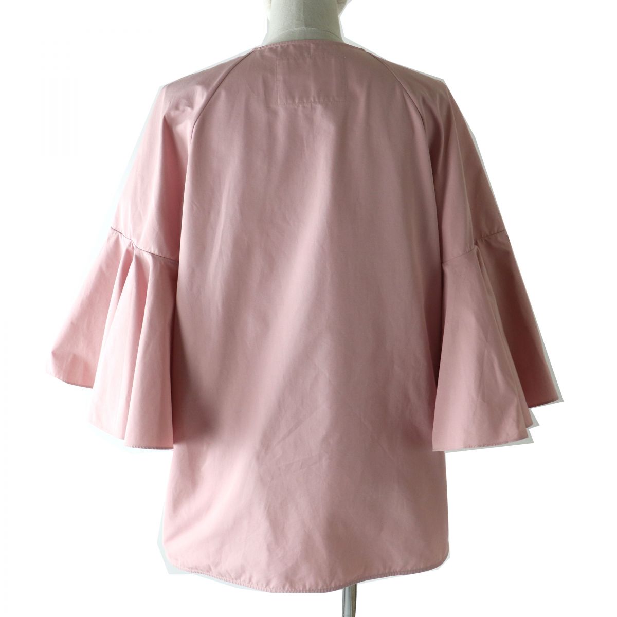 Jil Sander Cotton Ruffle Cut Sew Top Pink