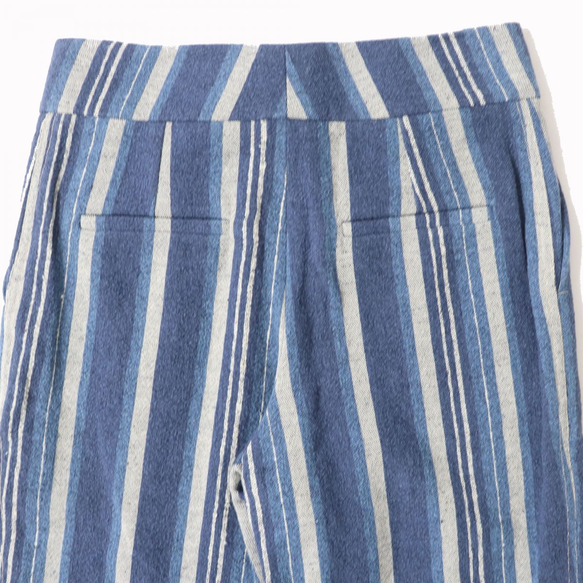 Chloe Women's Stripe Canvas Wide Pants Blue