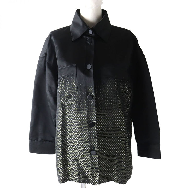 Fendi Silk Long Sleeve Shirt Black Size 38