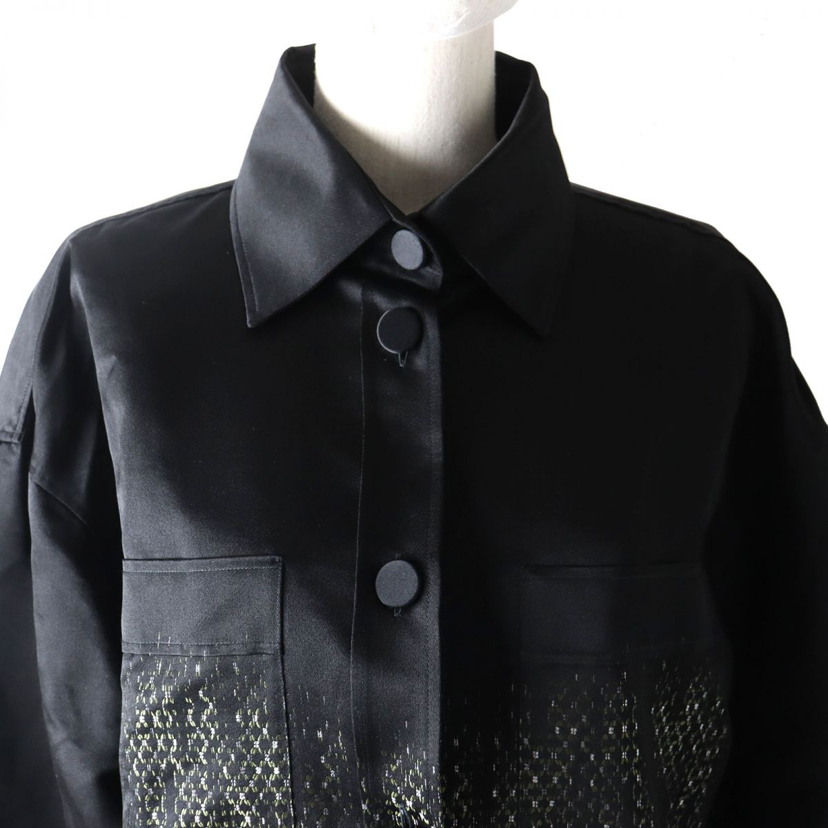 Fendi Silk 100% Long Sleeve Shirt Black