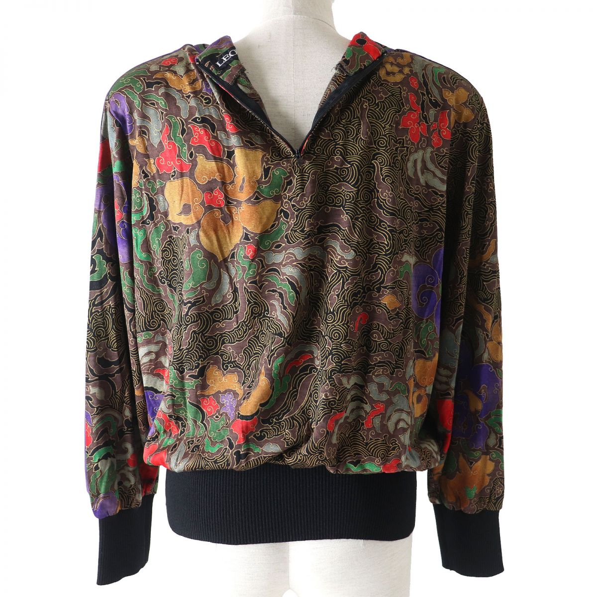 Leonard Fashion Wool Silk Pullover Top Multicolor L