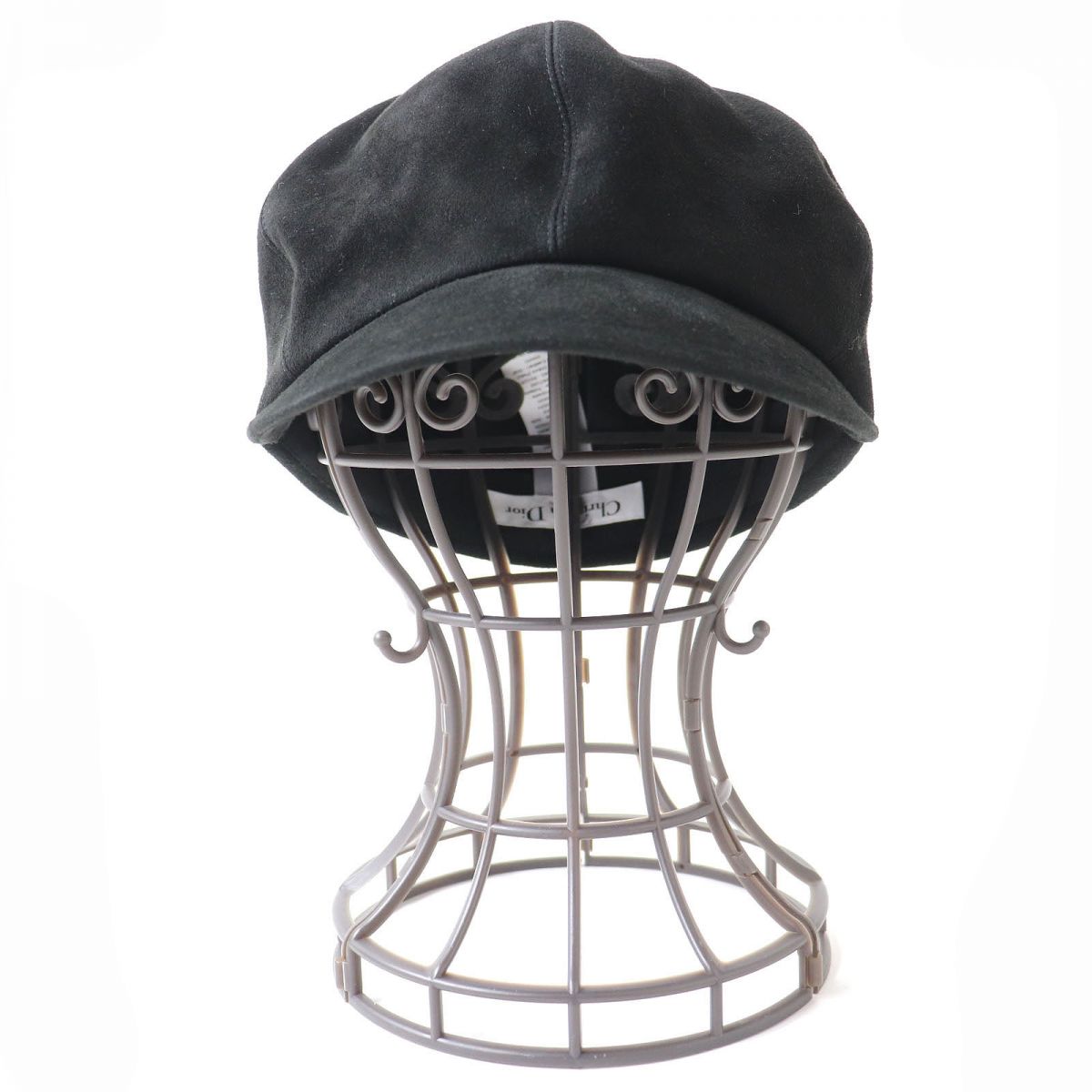 Christian Dior Goatskin Newsboy Cap Hat Black