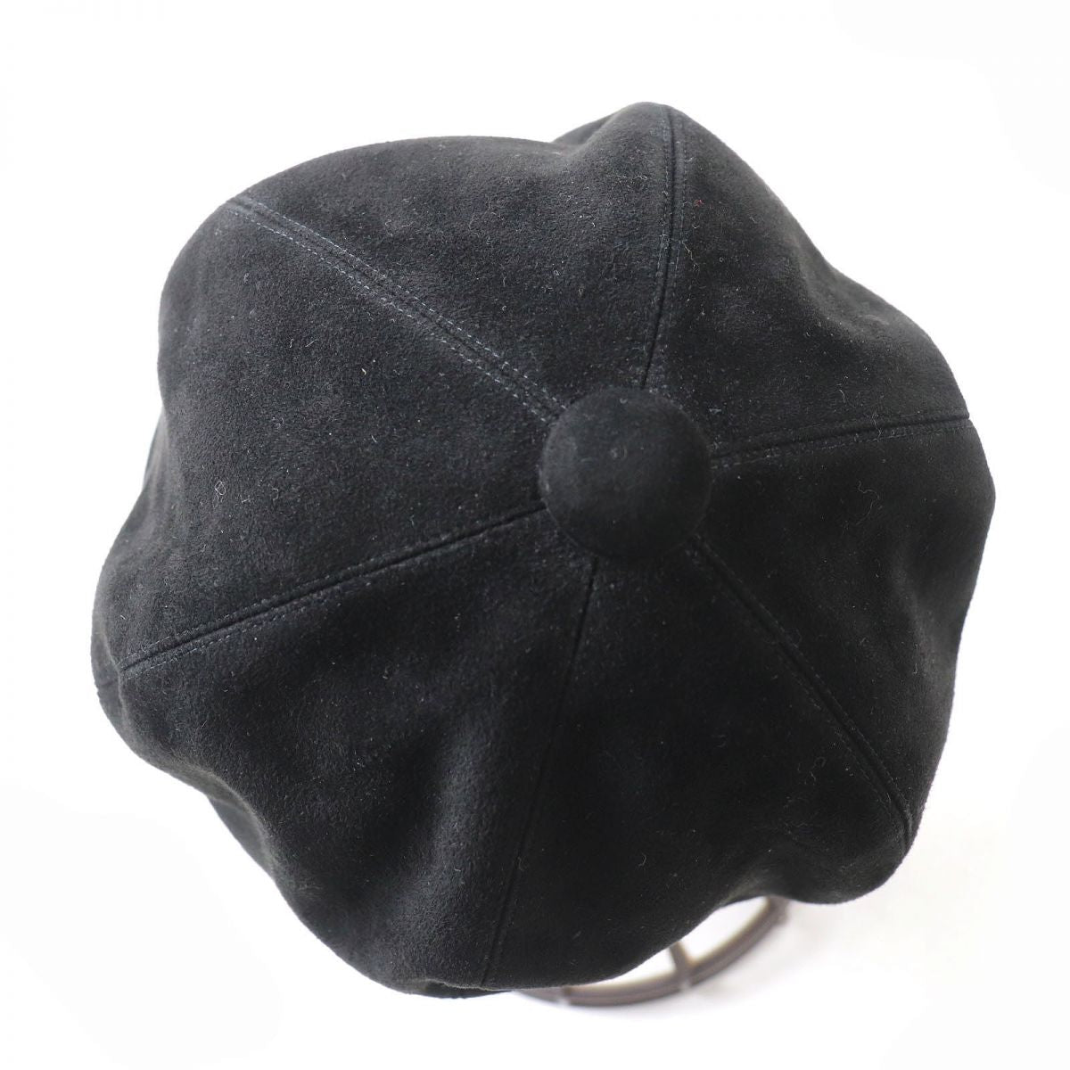 Christian Dior Goatskin Newsboy Cap Hat Black