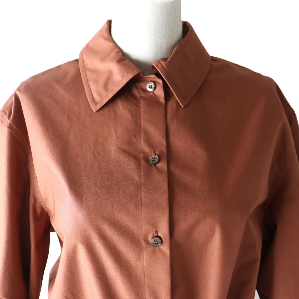 Hermes Caleche Waist Drawstring Shirt Brown