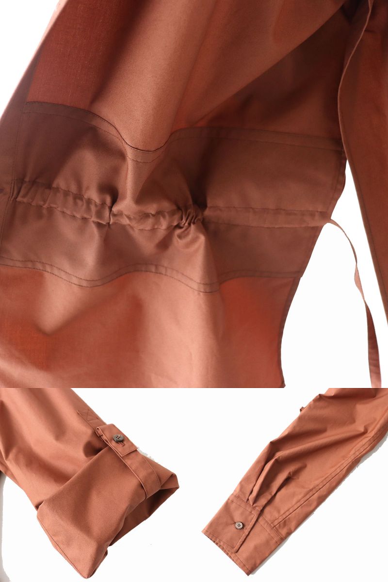 Hermes Caleche Waist Drawstring Shirt Brown