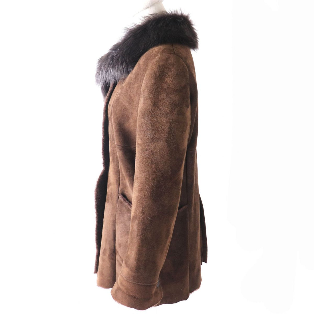 Owen Barry Women's Shearling Coat, Dark Brown