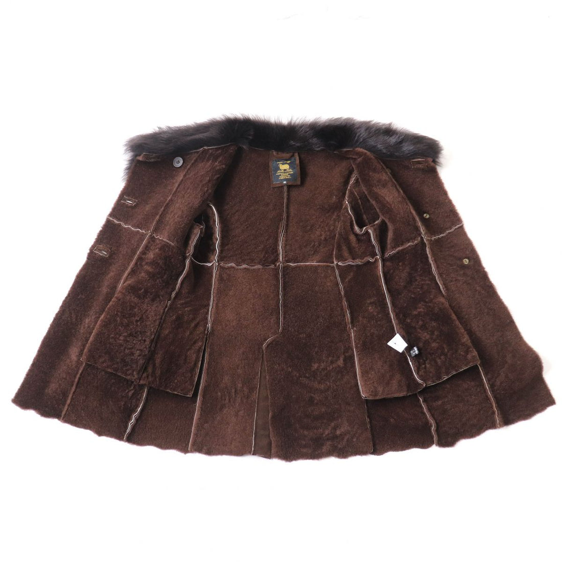 Owen Barry Women's Shearling Coat, Dark Brown