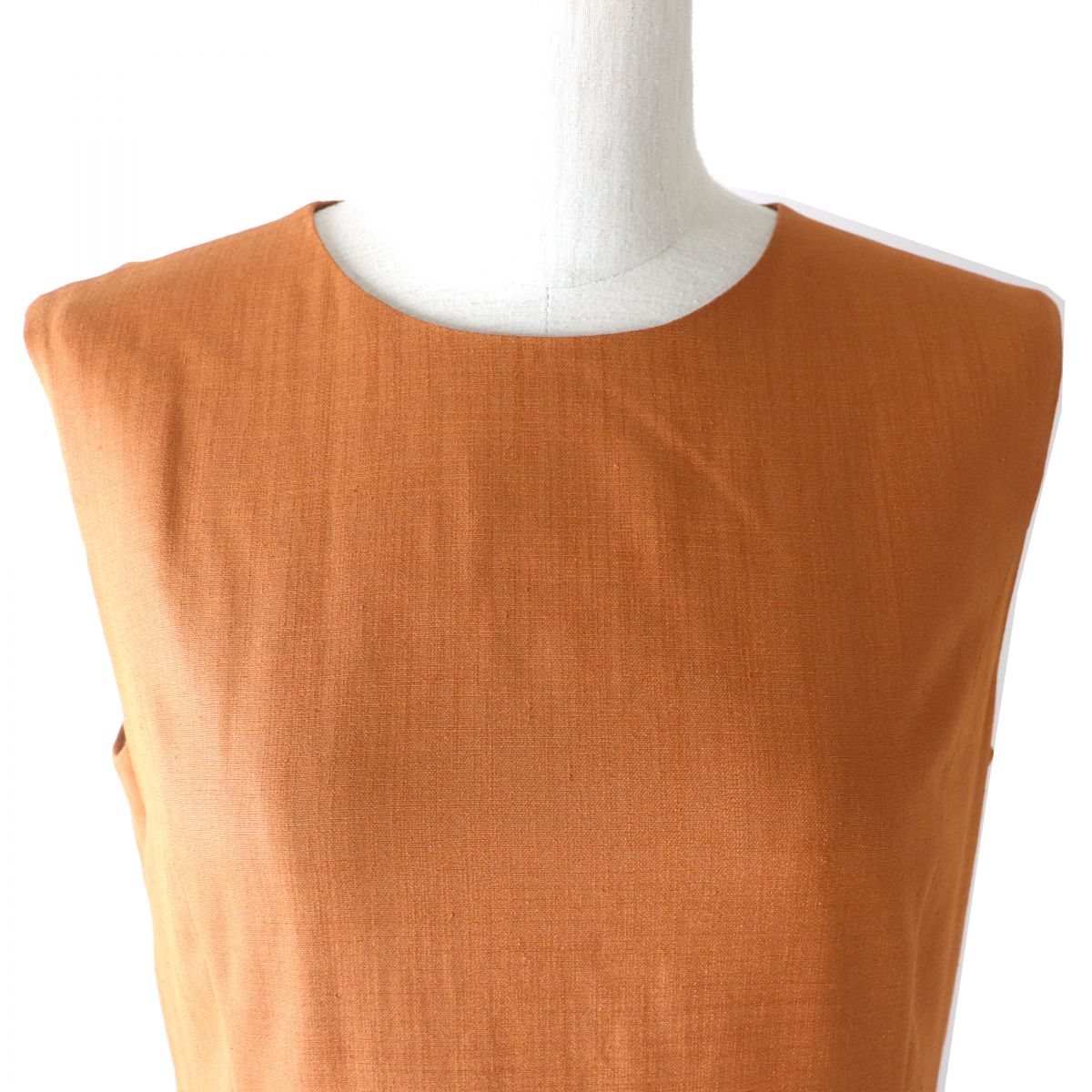 FOXEY NEW YORK Linen Stretch Dress Orange Brown