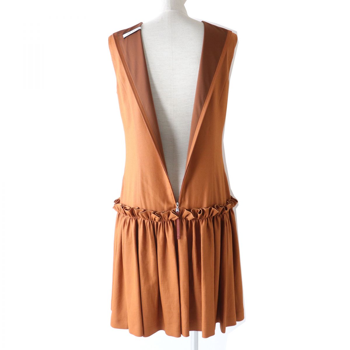 FOXEY NEW YORK Linen Stretch Dress Orange Brown