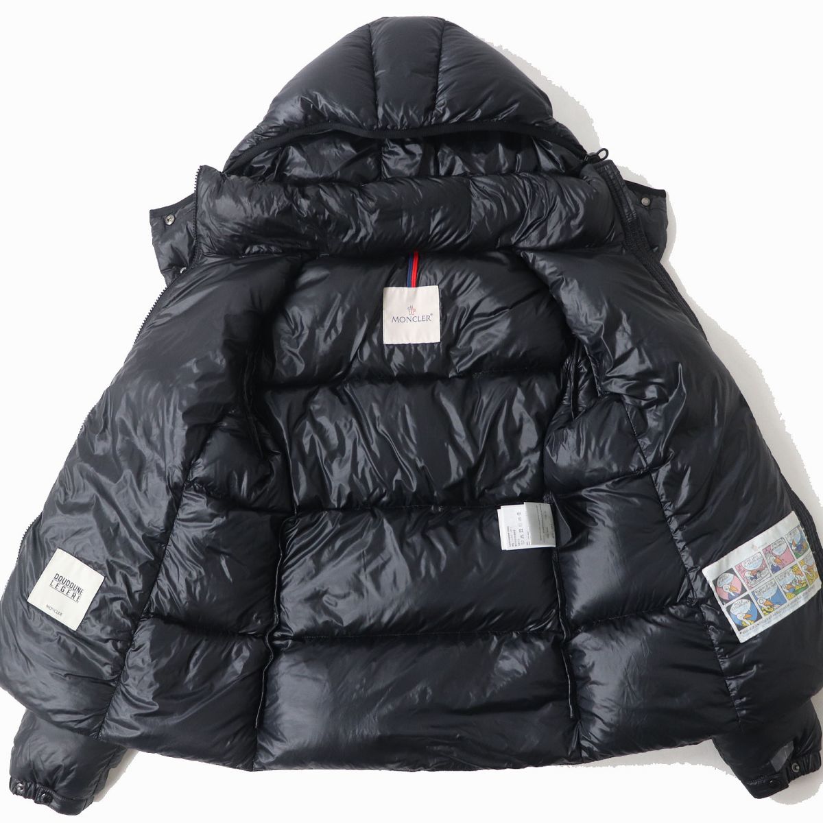 Moncler Fourmine Logo Hooded Down Jacket Black