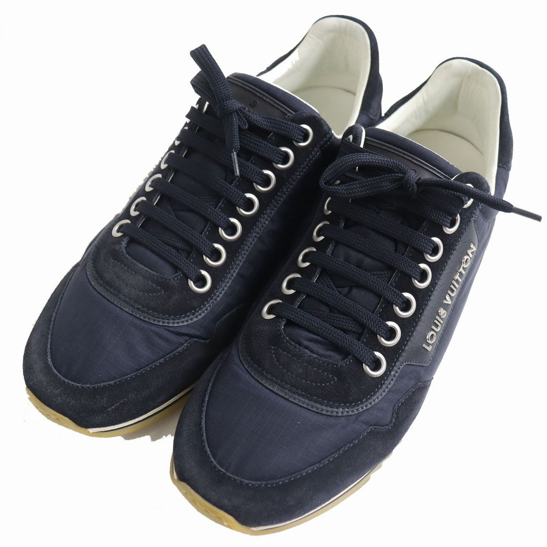 Louis Vuitton Suede Leather Logo Sneakers Navy