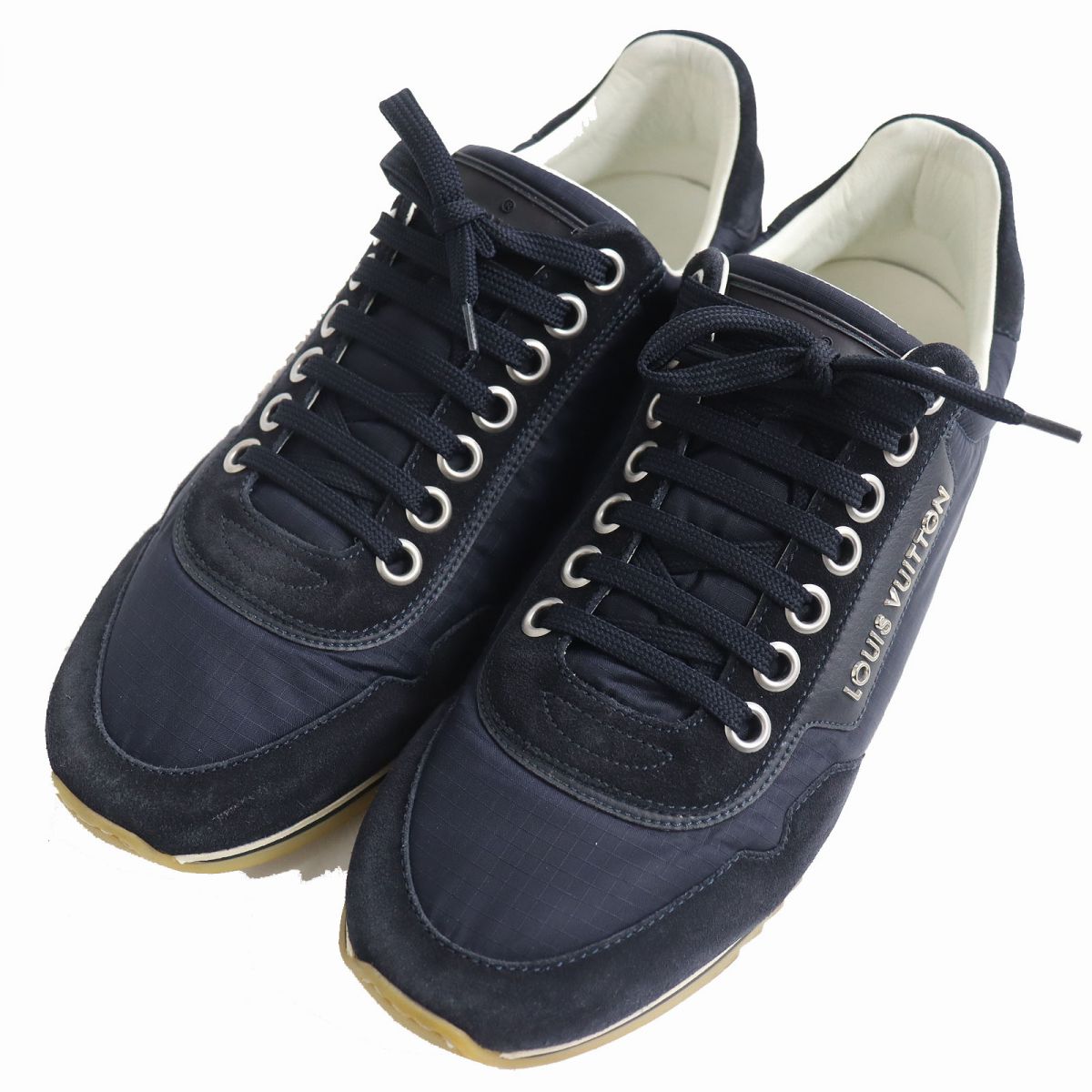 Louis Vuitton Suede Leather Sneakers Navy 7.5