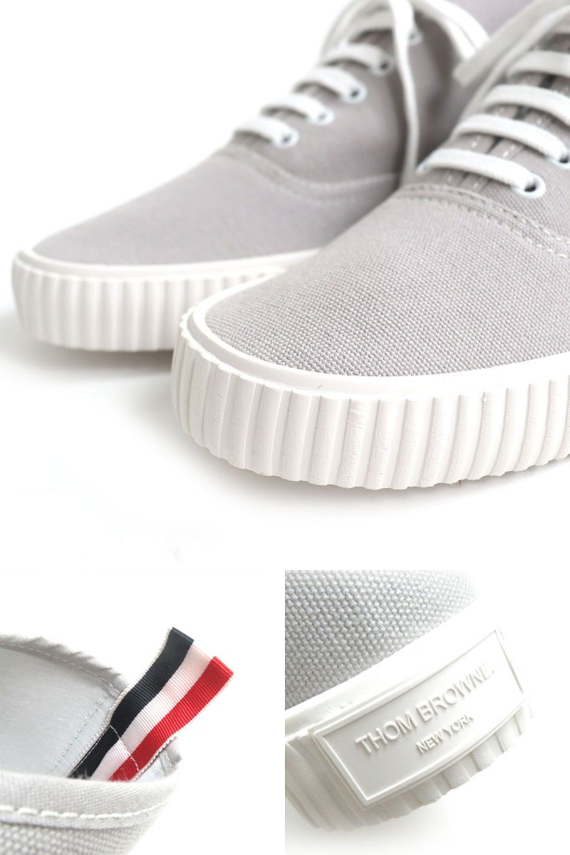 Thom Browne Canvas Mid-Top Sneakers Grey 8