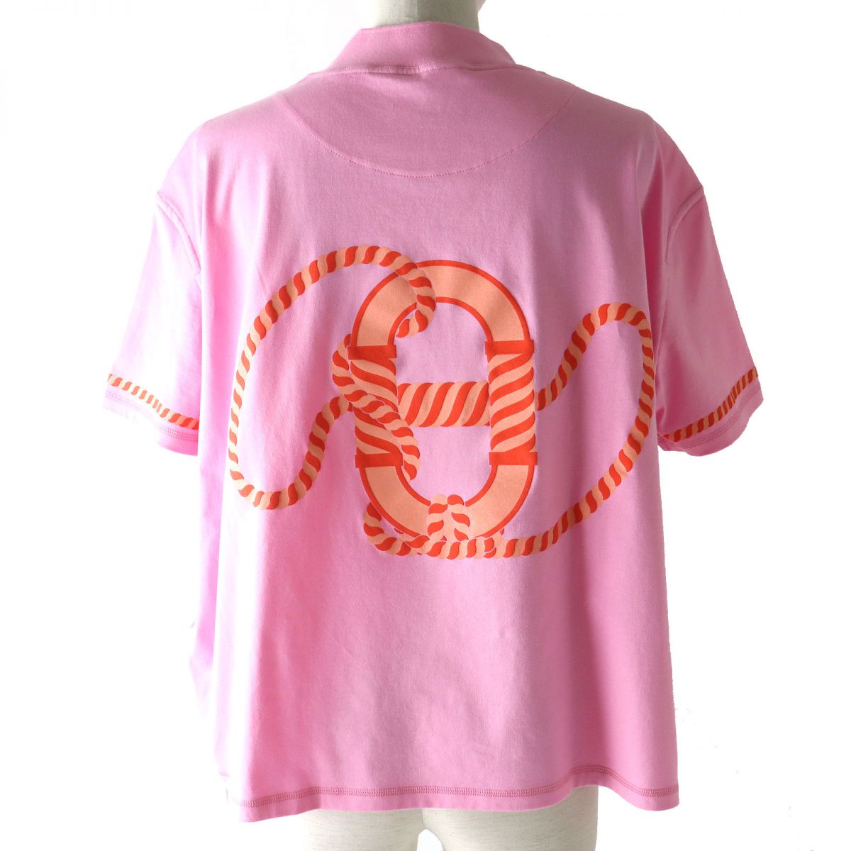 Hermes Chaine d'Ancre High Neck T-Shirt Pink