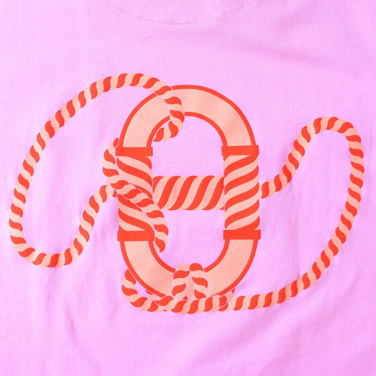 Hermes Chaine d'Ancre High Neck T-Shirt Pink