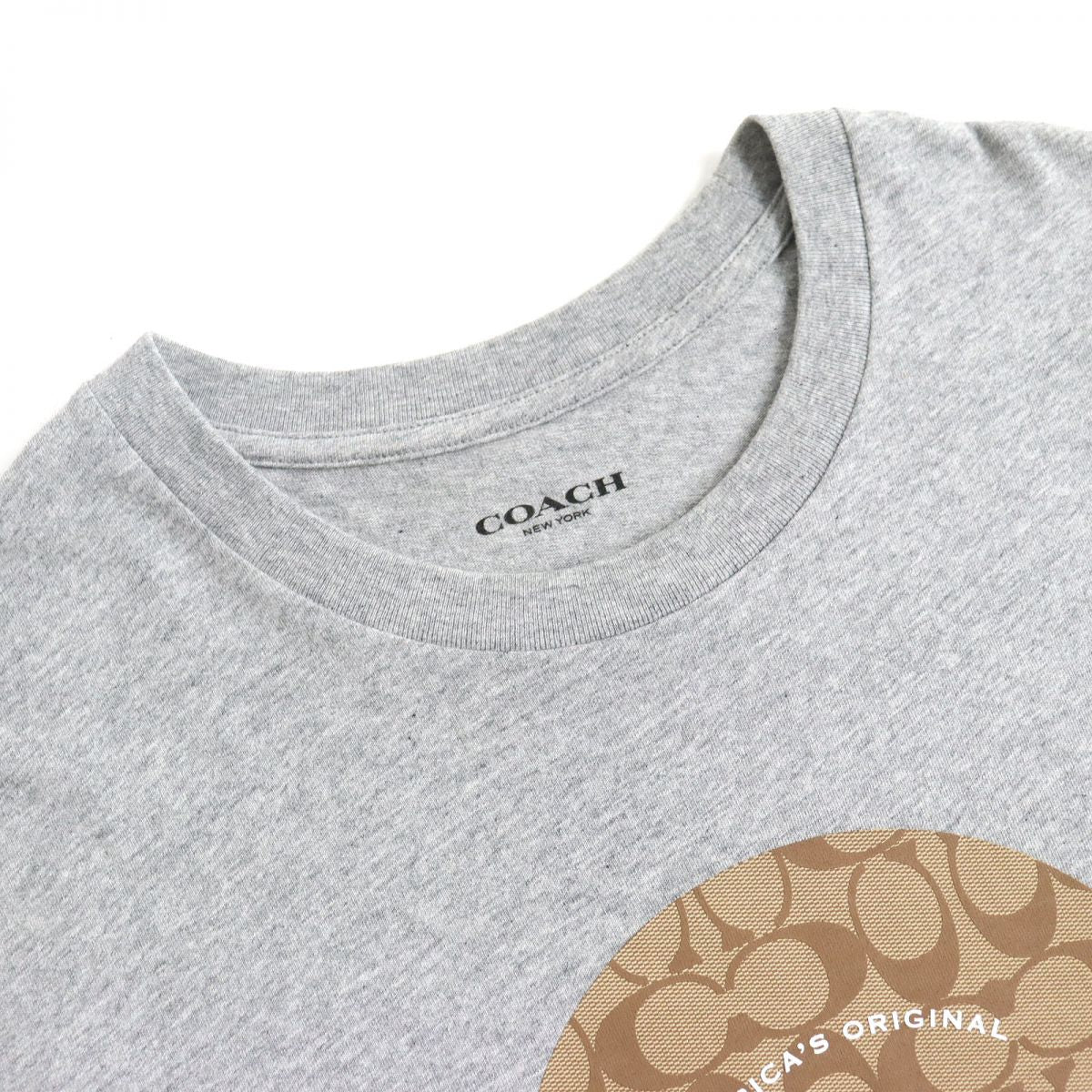 COACH F33780 Signature Logo T-Shirt Men's Gray S