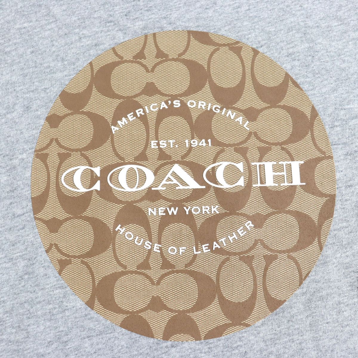 COACH F33780 Signature Logo T-Shirt Men's Gray S