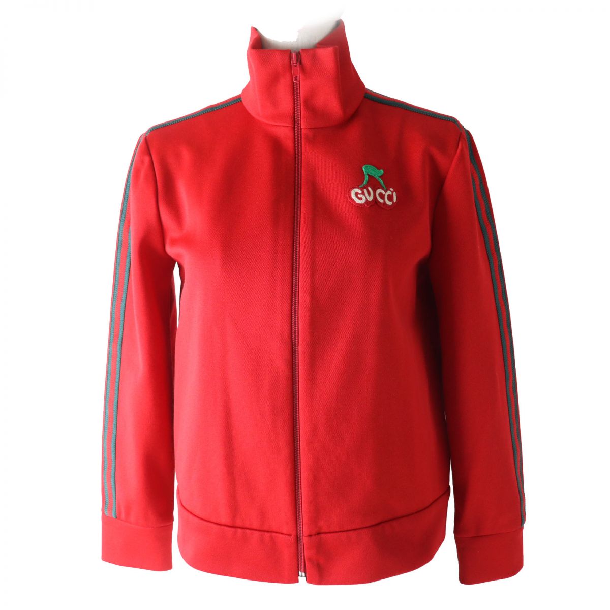 GUCCI Cherry Pique Track Jacket Women's XS Red Green