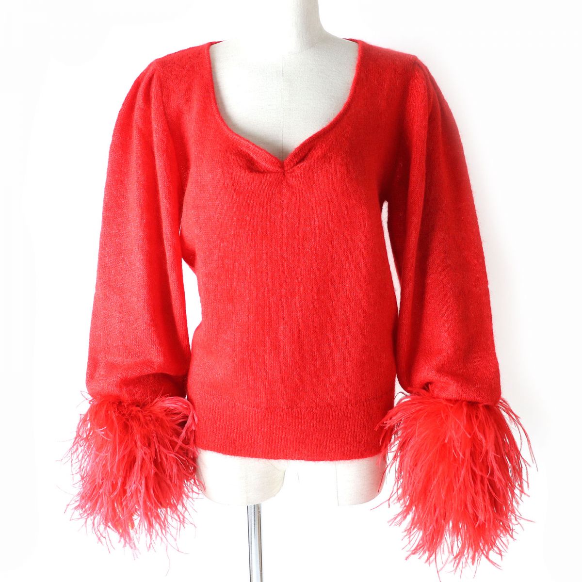 Gucci Mohair Silk Wool Feather Fur Sweater M