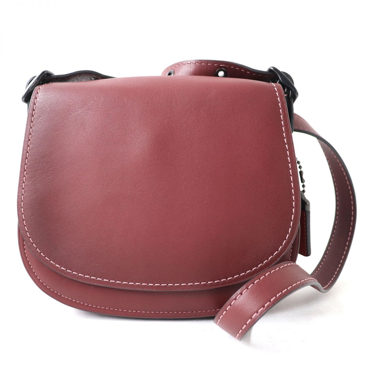 COACH Glove Leather Flap Shoulder Bag Bordeaux