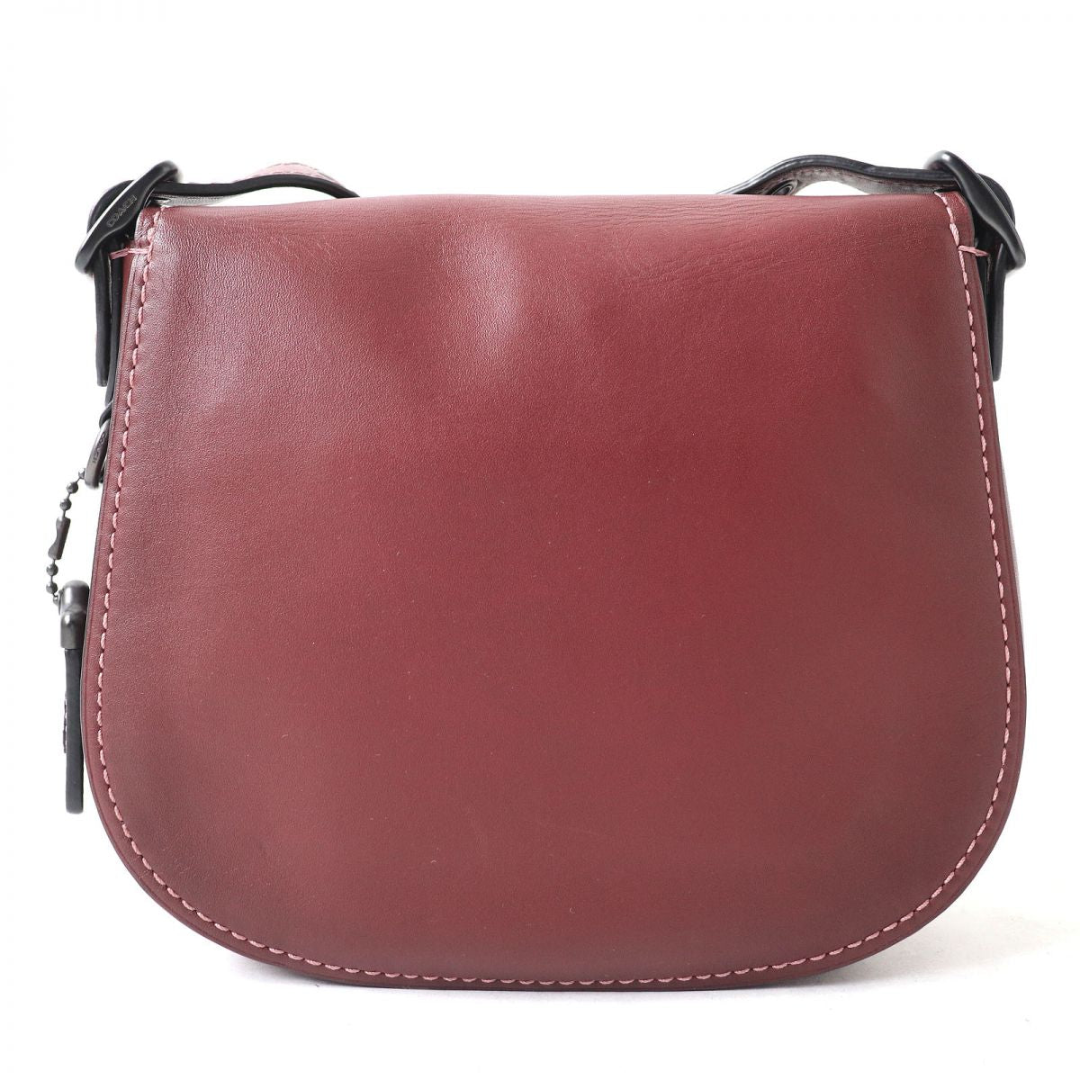 COACH Glove Leather Flap Shoulder Bag Bordeaux