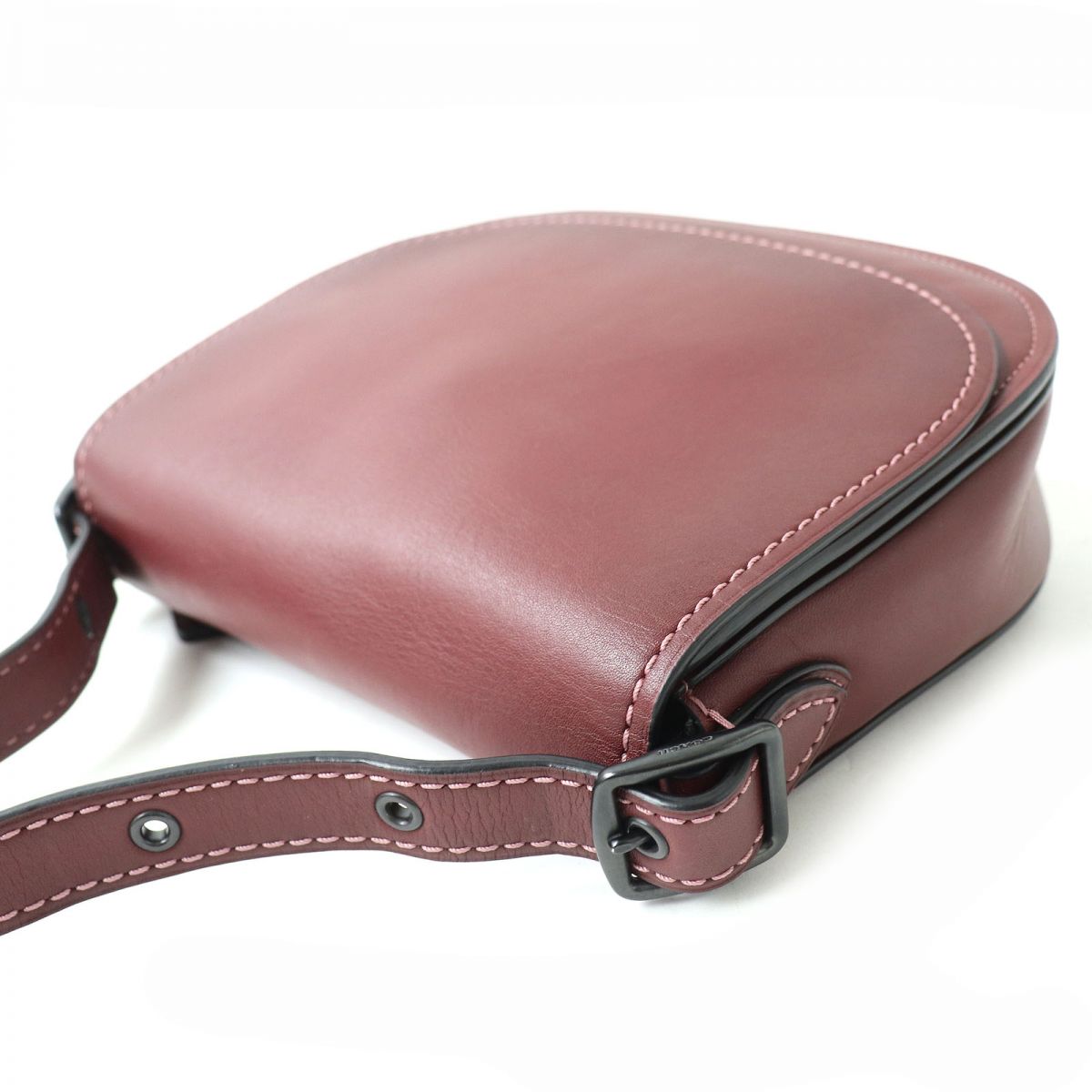 COACH Glove Leather Flap Shoulder Bag Bordeaux