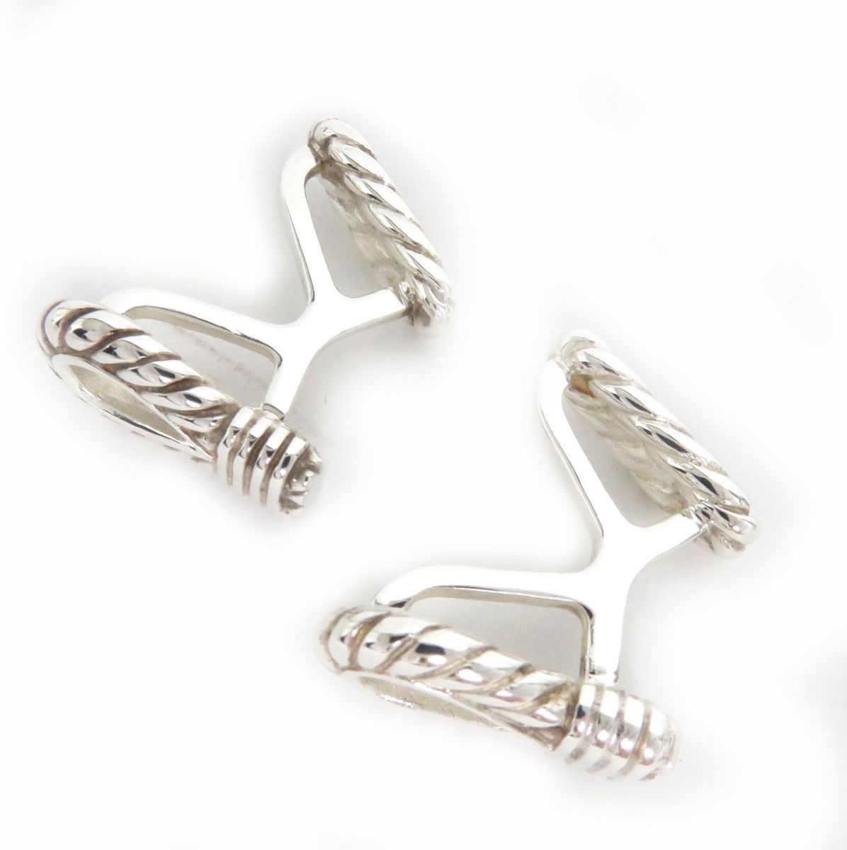 Hermes SV925 Rope Motif Cufflinks Silver