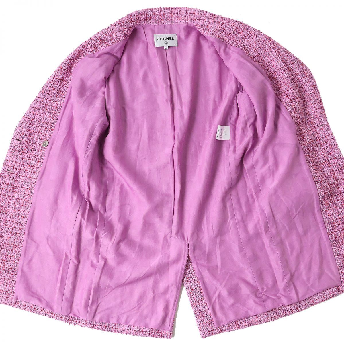 Chanel Tweed Coat Pink Size 36