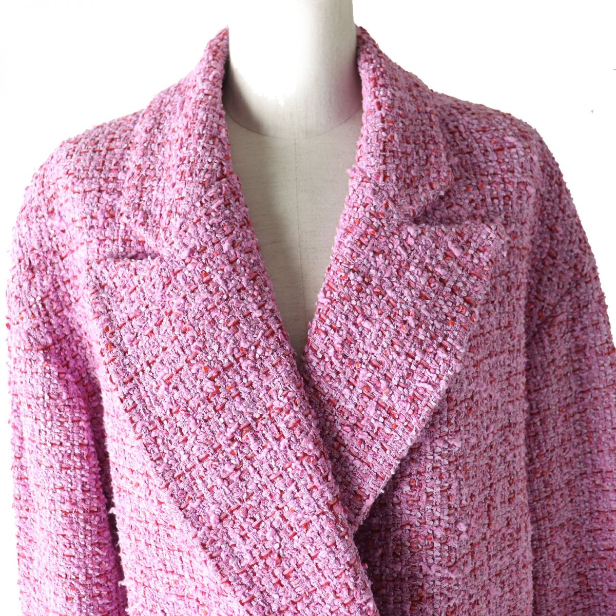 Chanel Tweed Coat Pink Size 36