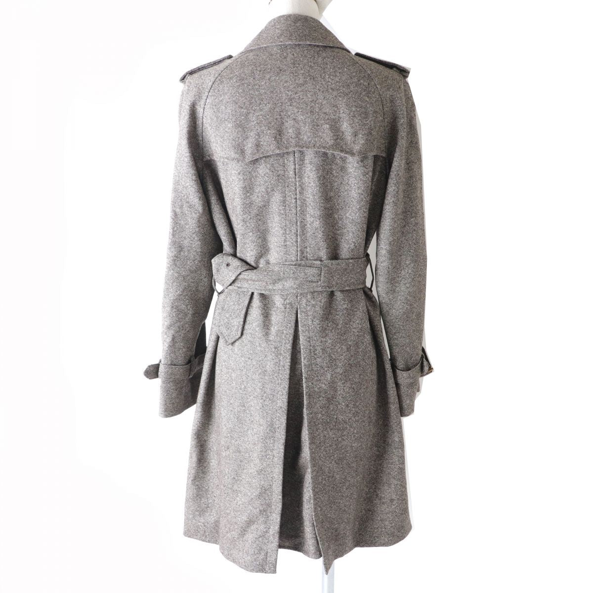 Mackintosh Wool Tweed Trench Coat Brown