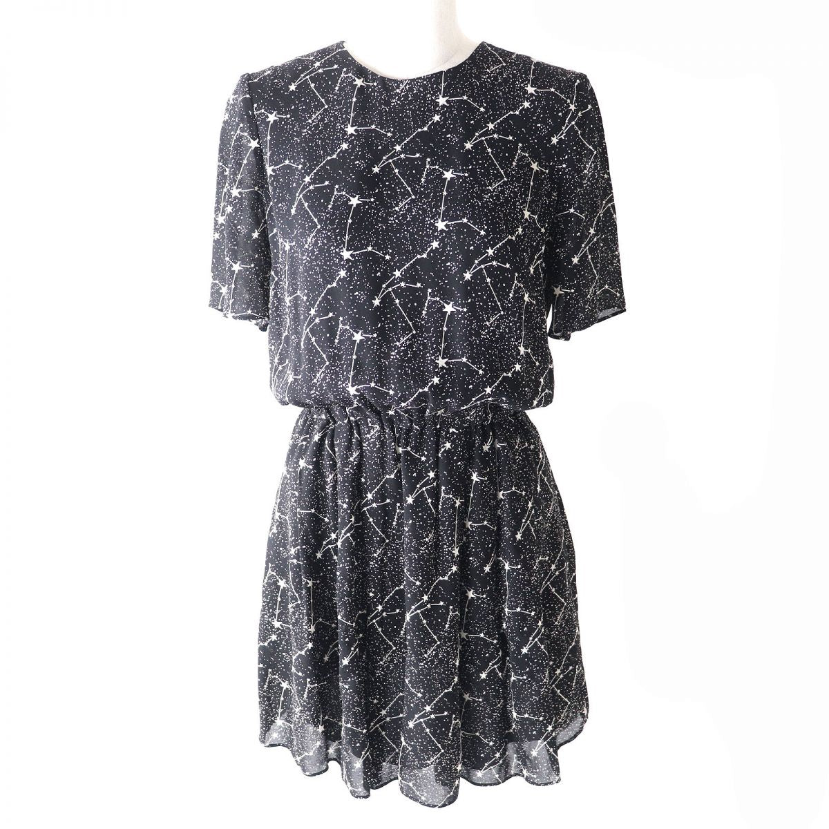 Saint Laurent Star Pattern Dress Black Beige