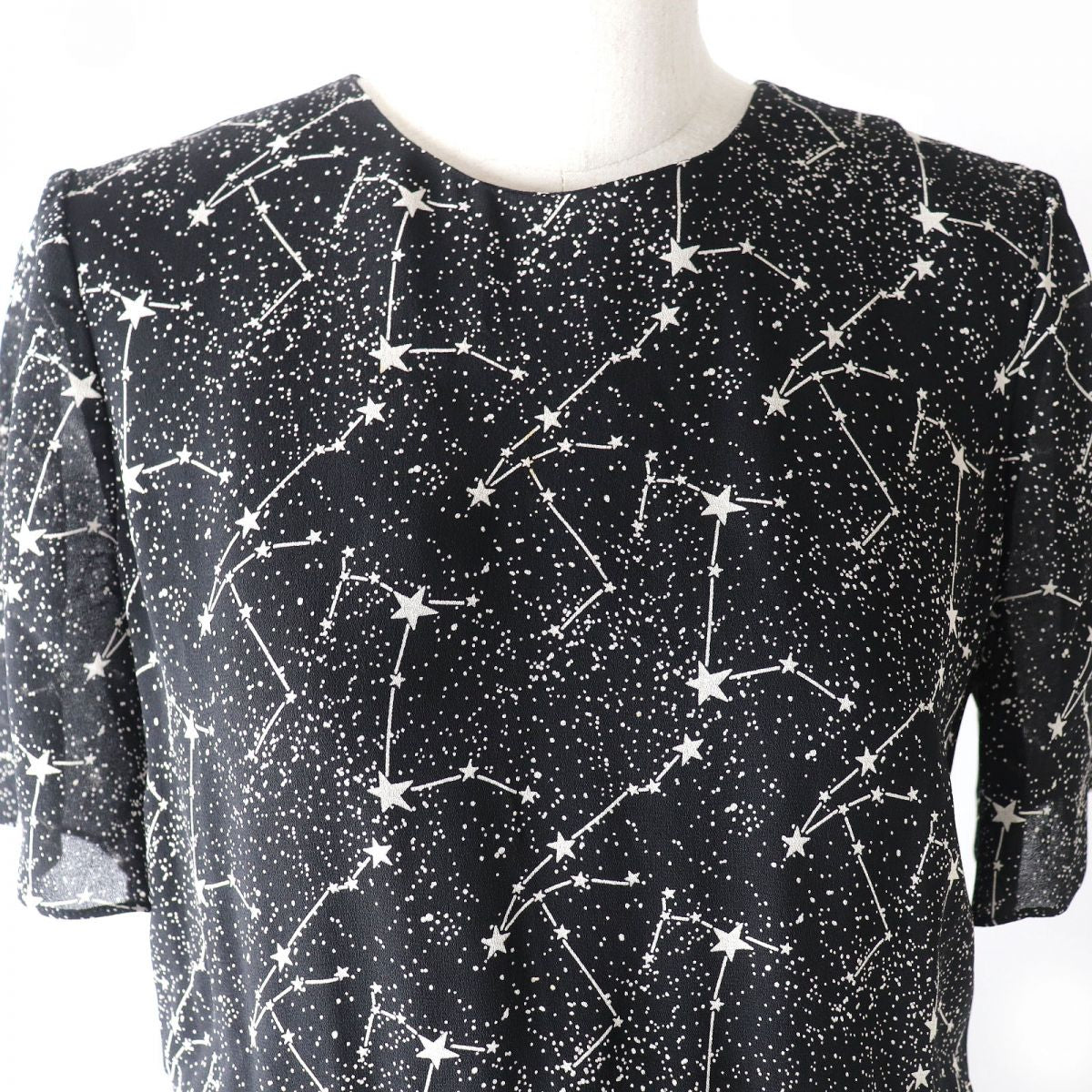 Saint Laurent Star Pattern Dress Black Beige