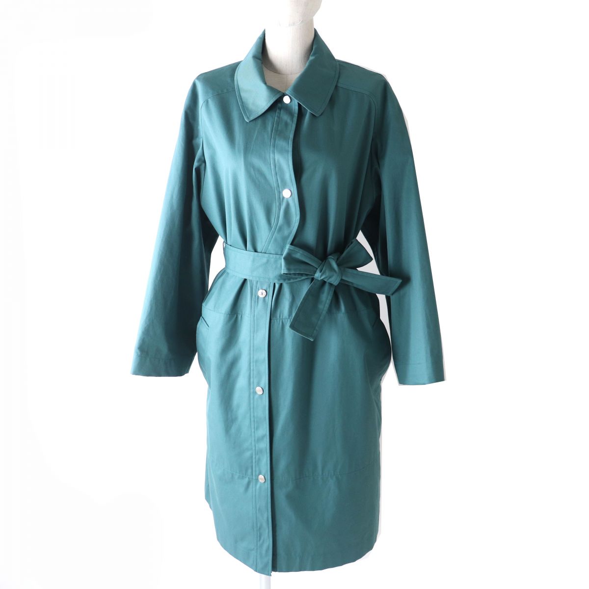 Hermes Women's Green Trench Coat 42