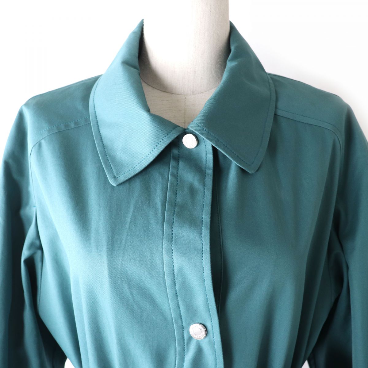 Hermes Women's Green Trench Coat 42