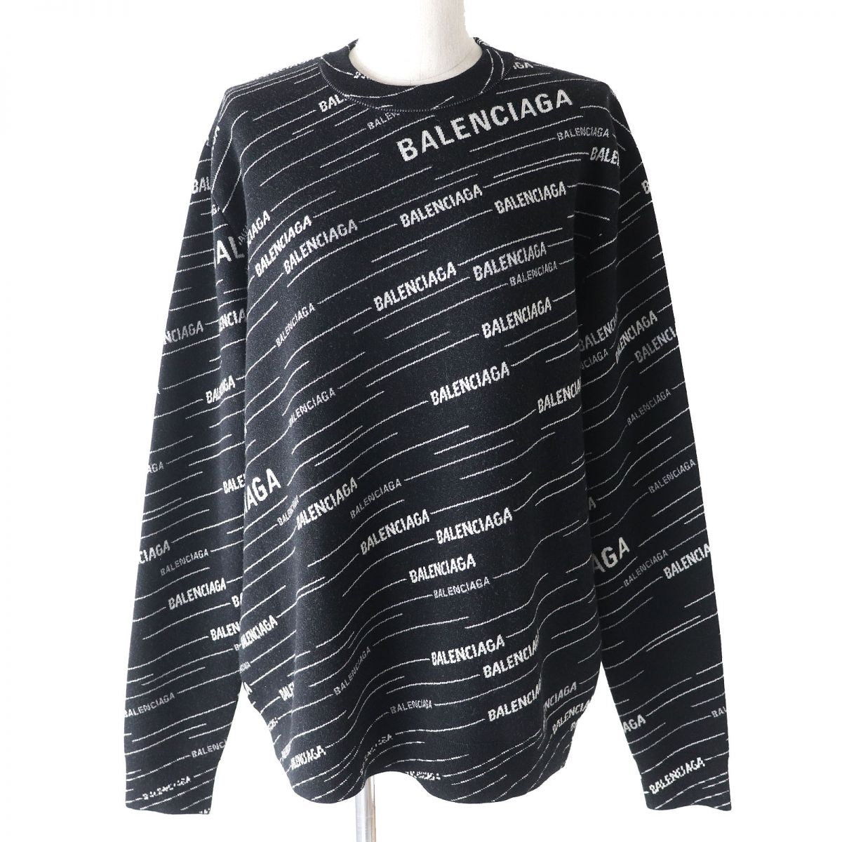 Balenciaga Jacquard Logo Knit Sweater XS