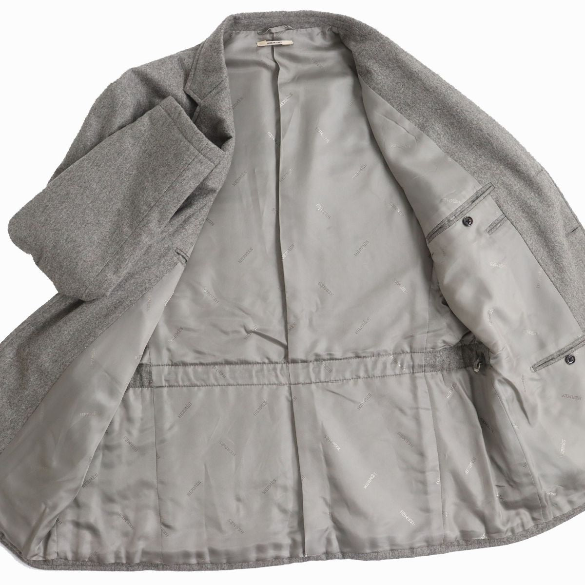 Hermes Men's Padded Jacket Grey Size 56