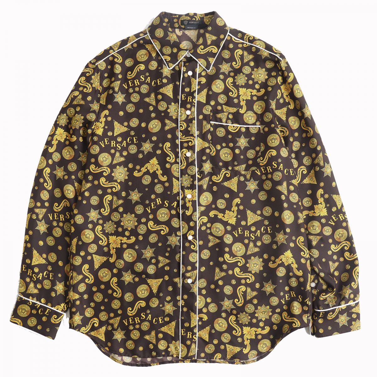 Versace Silk Medusa Barocco Print Shirt