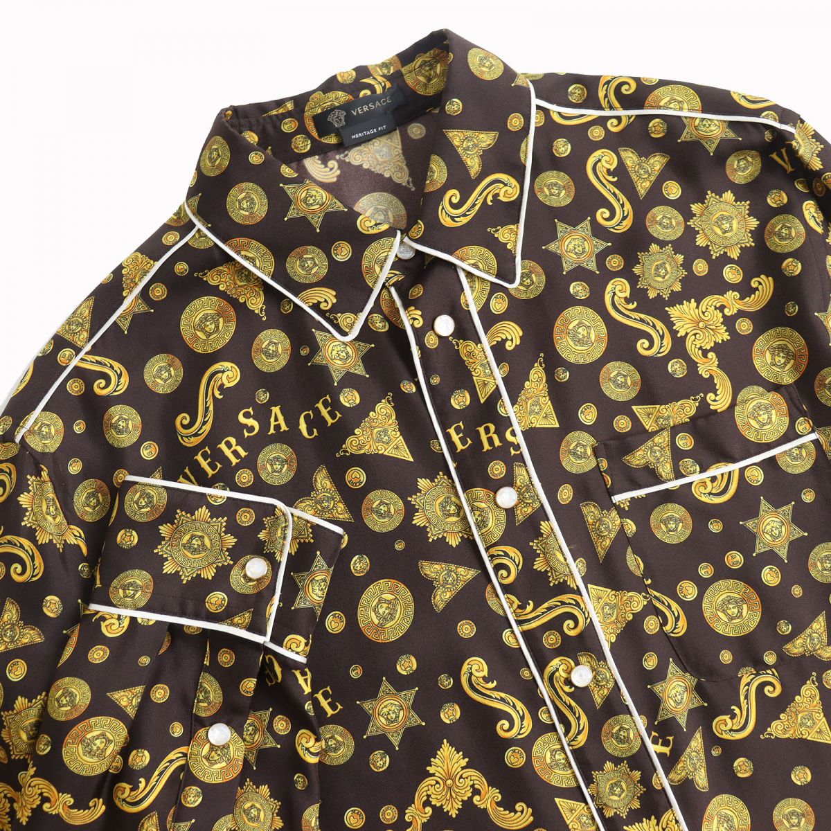 Versace Silk Medusa Barocco Print Shirt