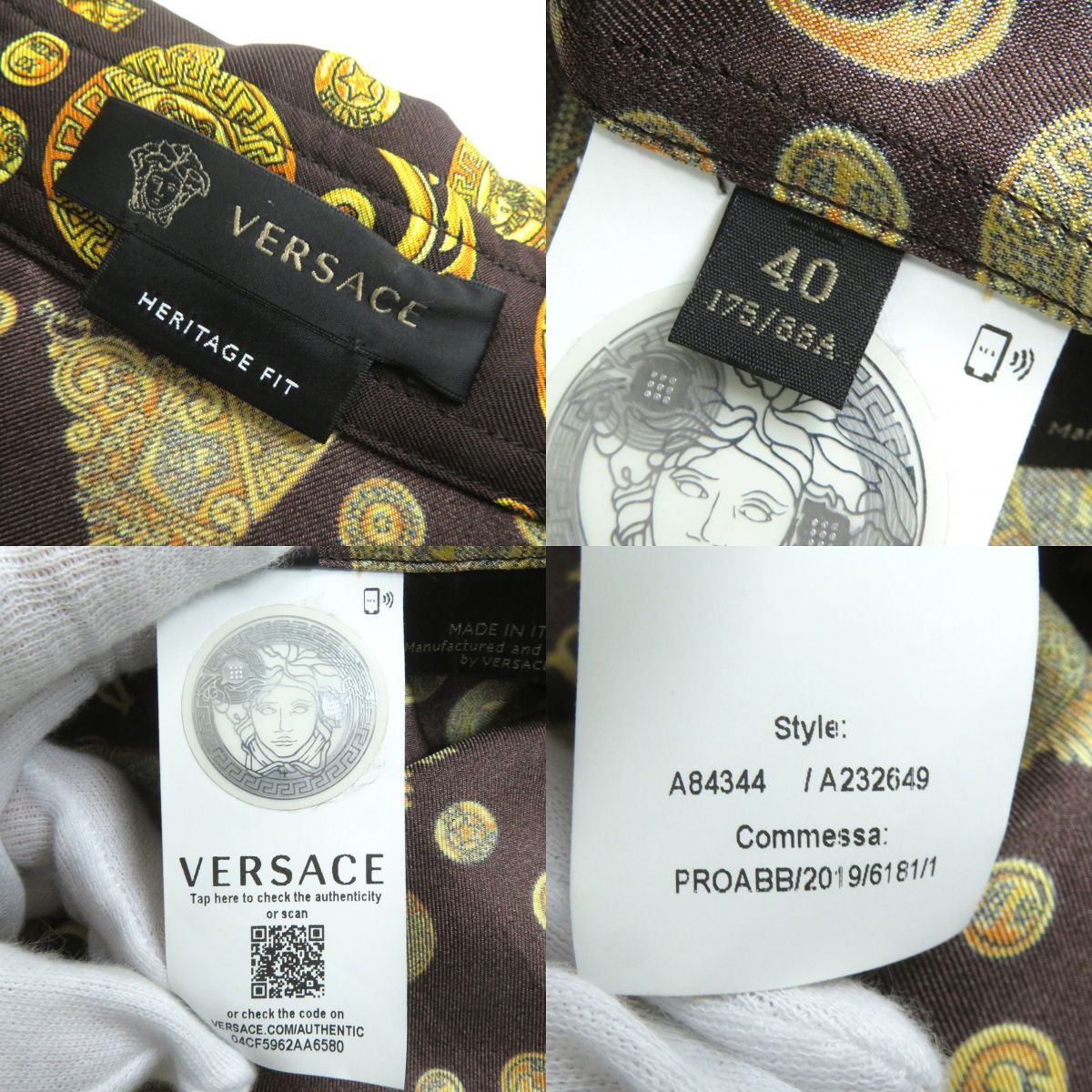 Versace Silk Medusa Barocco Print Shirt