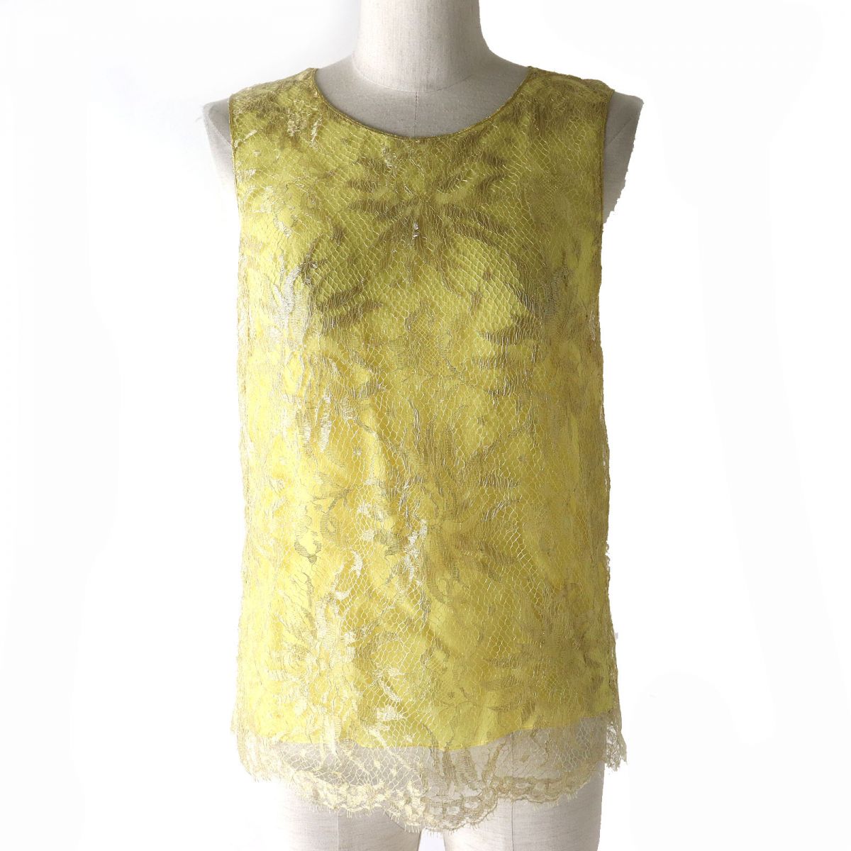 Dolce & Gabbana Lace Sleeveless Top Women's Yellow