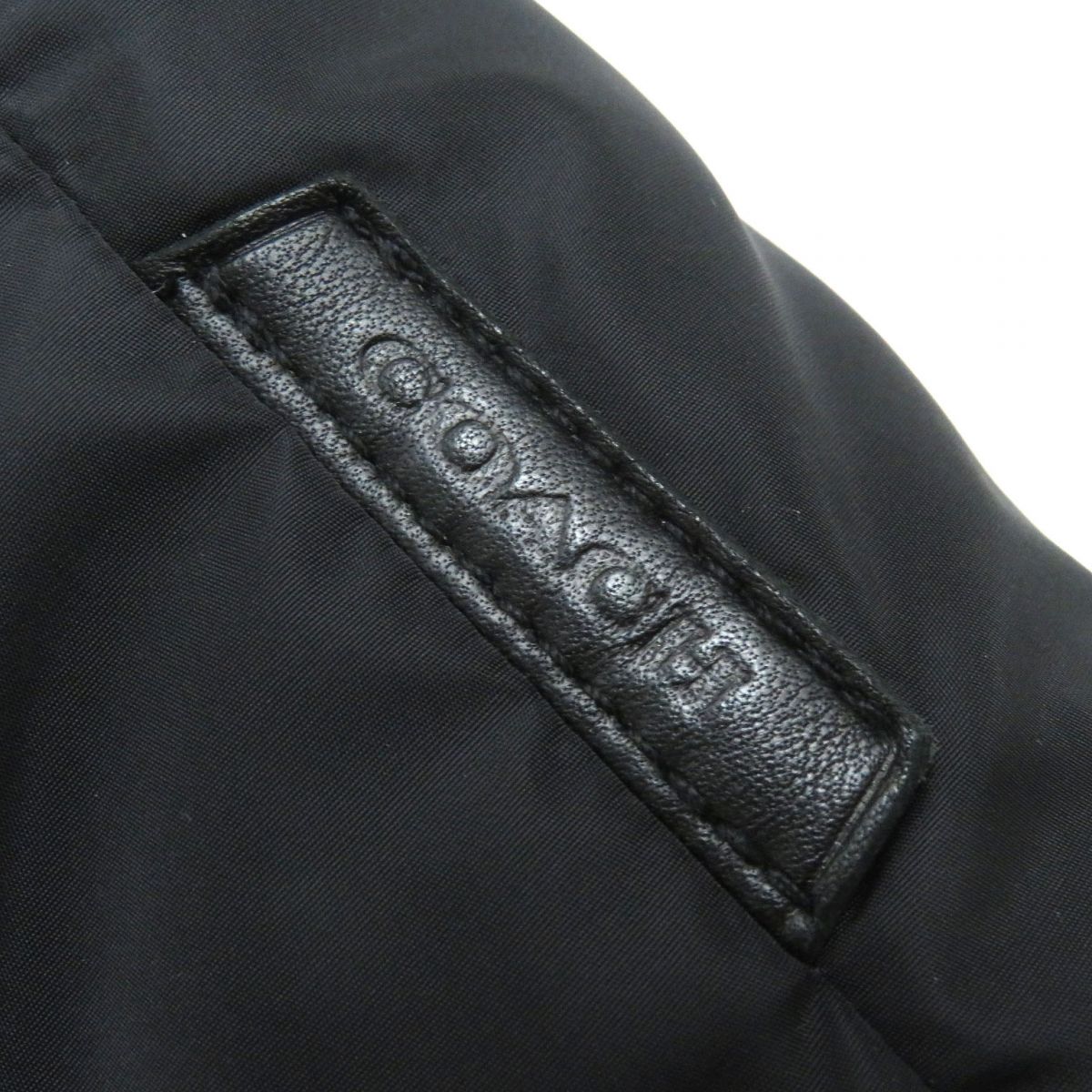 COACH F1203 Leather Zip-Up Down Jacket Black M