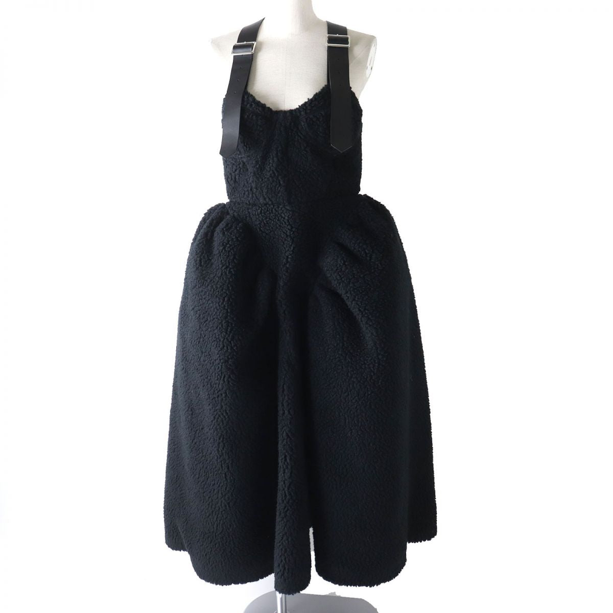 Noir Kay Ninomiya Comme des Garcons Boa Leather Dress Skirt M