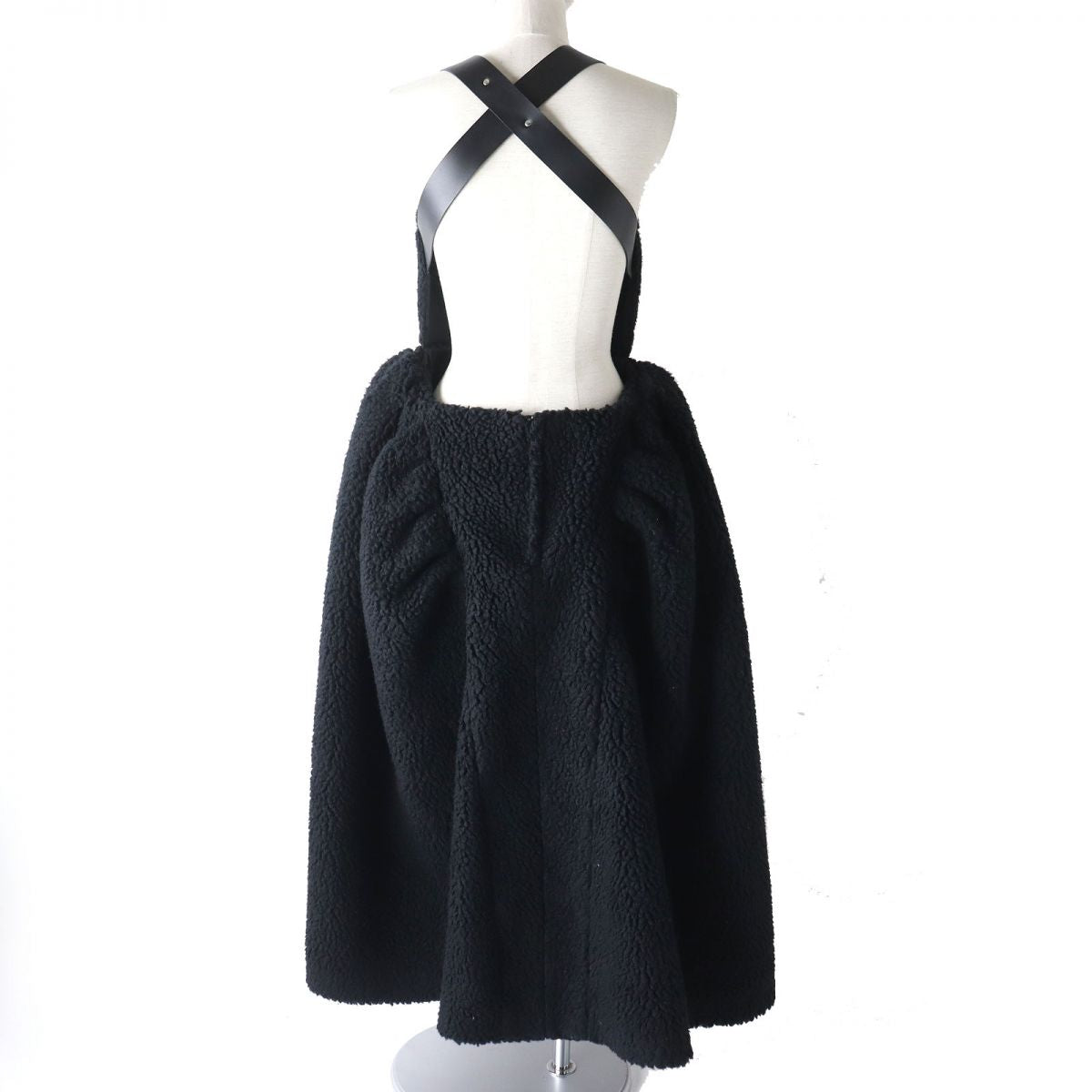 Noir Kay Ninomiya Comme des Garcons Boa Leather Dress Skirt M