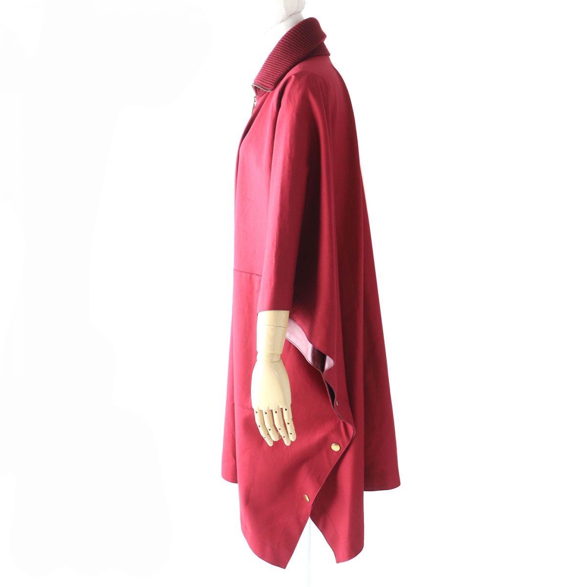 Salvatore Ferragamo Leather Cashmere Poncho Cape Coat