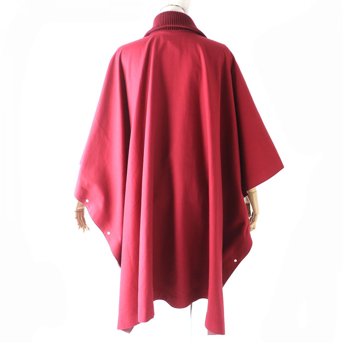 Salvatore Ferragamo Leather Cashmere Poncho Cape Coat