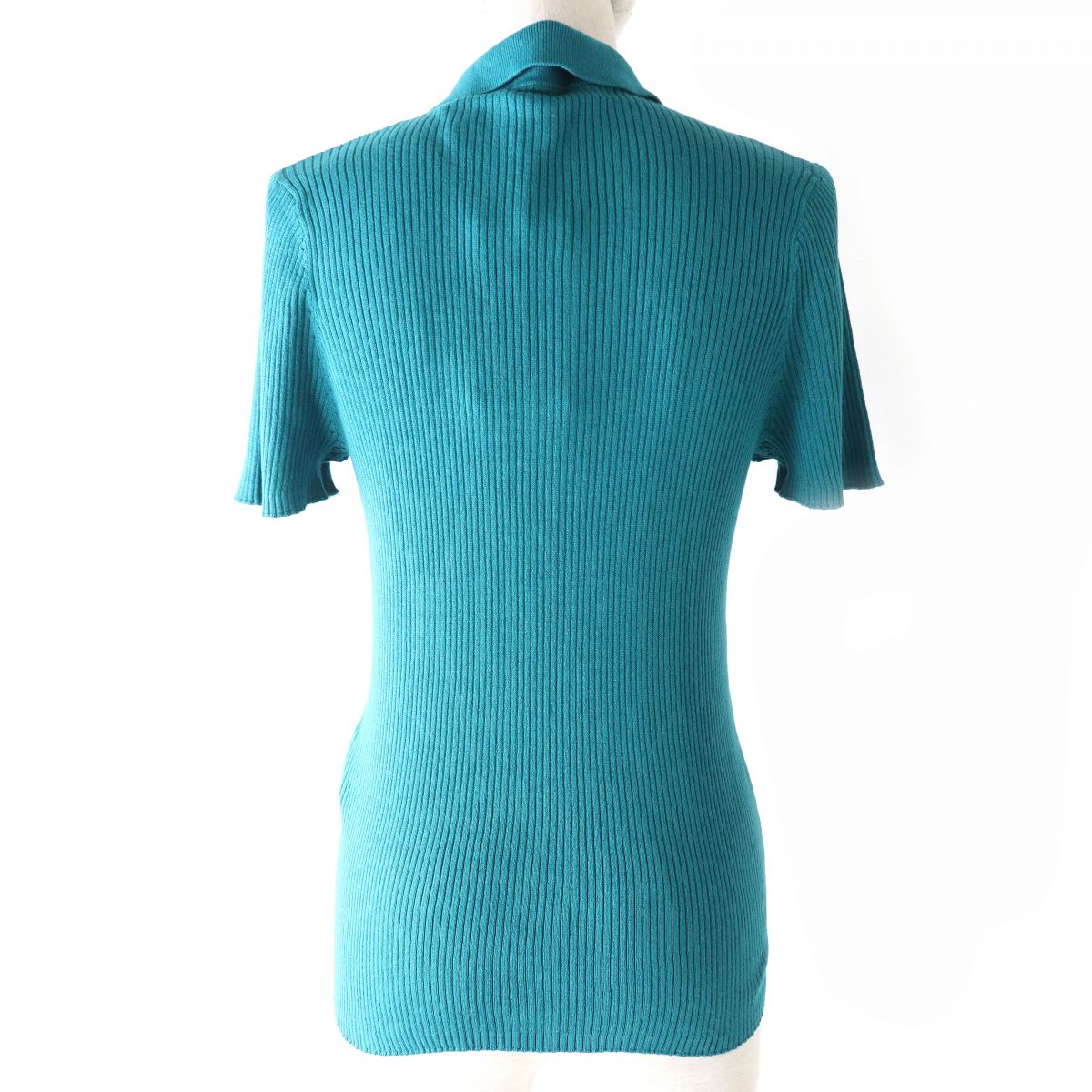 Max & Co. SIGMA Skipper Rib Knit Top Blue Green