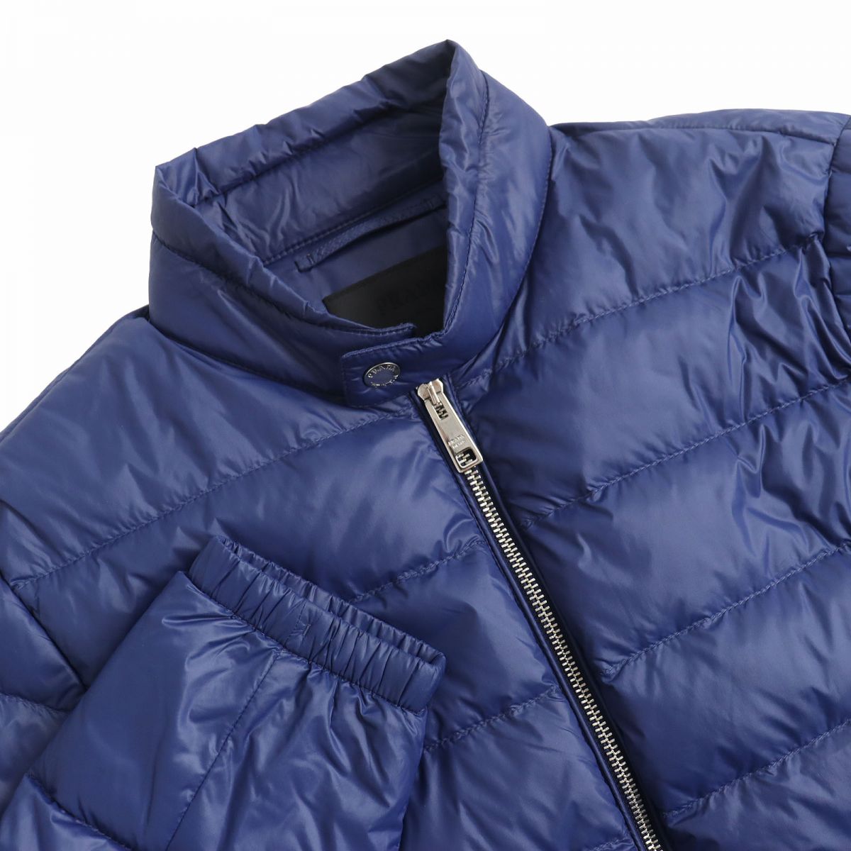 Prada Men's Blue Down Jacket Triangle Logo