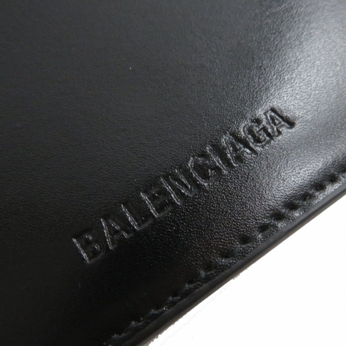 Balenciaga Leather Card Holder Case Black